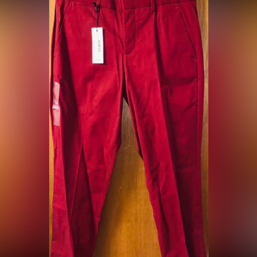Express Men's Vibrant Red Corduroy Pants
